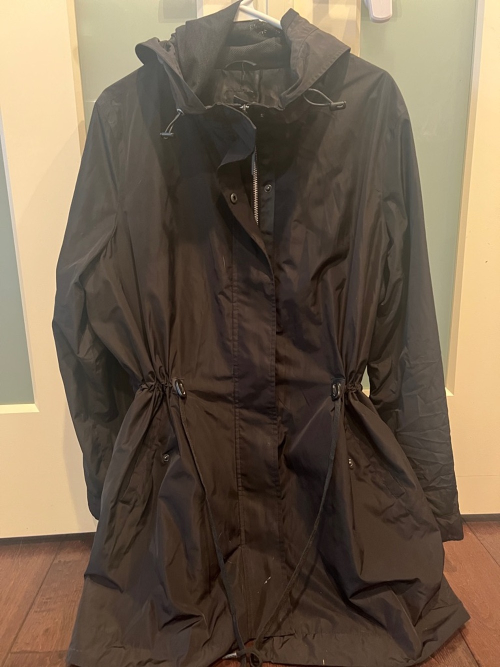 Reitmans Black Hooded Trench Coat - Picture 3 of 5